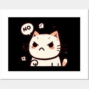 Angry Cat Saying No Posters and Art